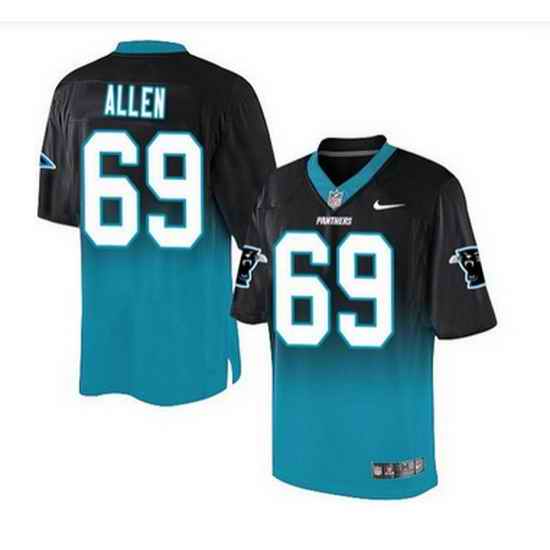 Nike Carolina Panthers #69 Jared Allen BlackBlue Mens Stitched NFL Elite Fadeaway Fashion Jersey